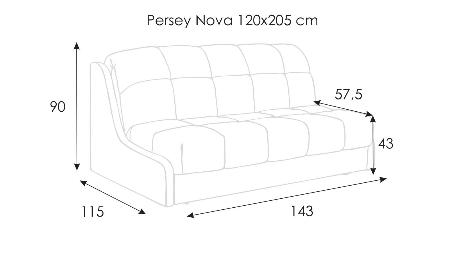 Прямой диван Persey Nova